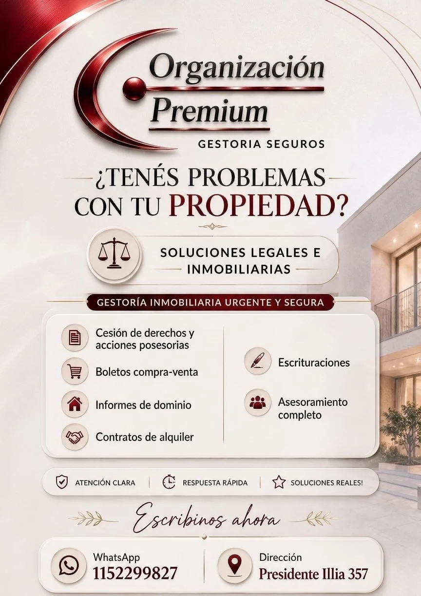 Flyer de soluciones inmobiliarias de Organización Premium