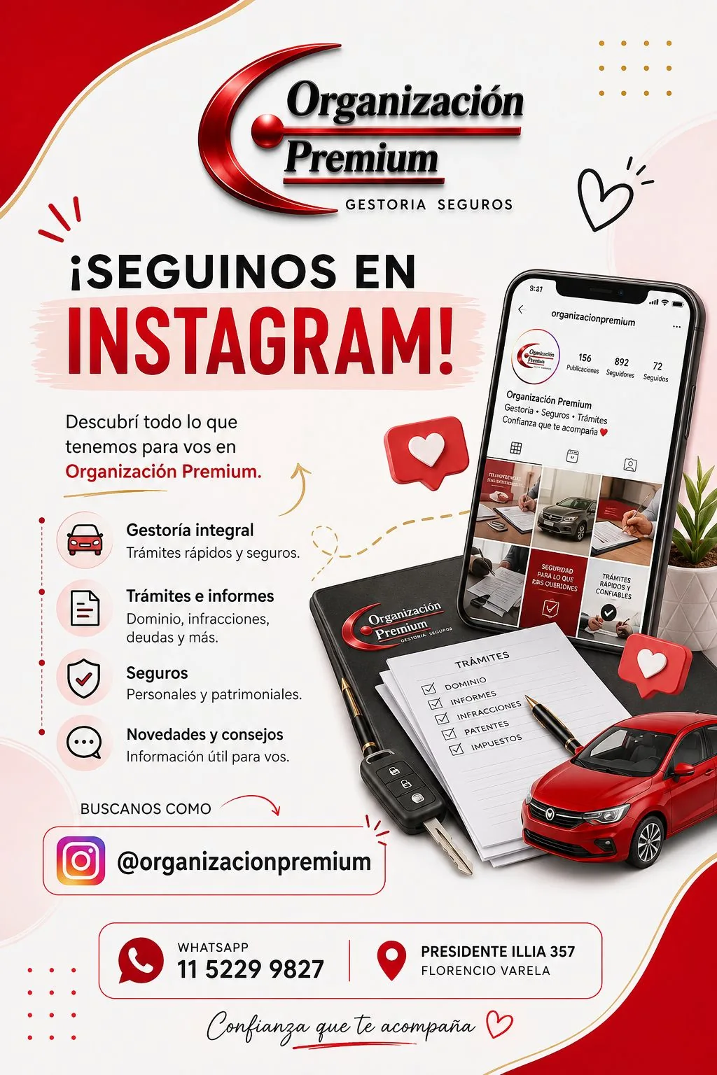 Flyer del Instagram de Organización Premium